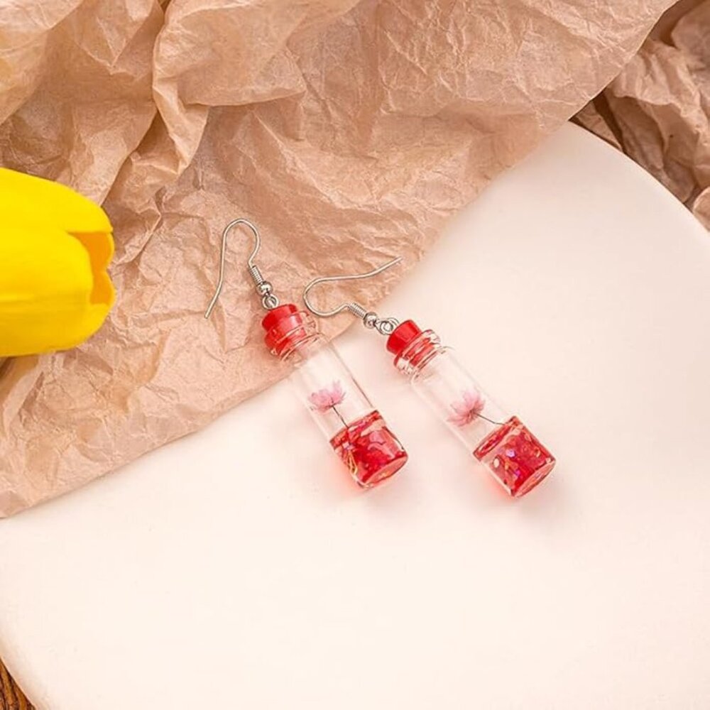 Fun Bottle Flower Drop Earrings - image 2